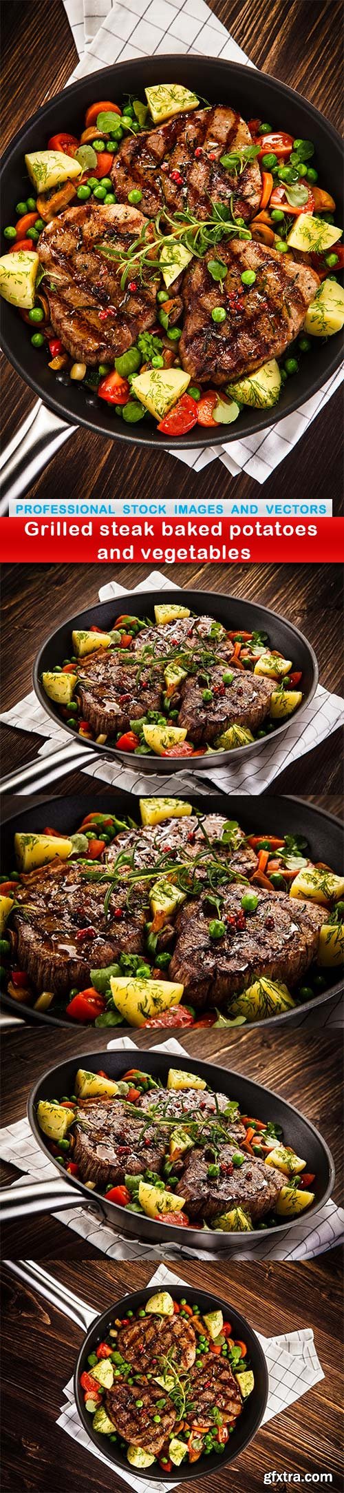 Grilled steak baked potatoes and vegetables - 5 UHQ JPEG