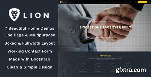 ThemeForest - Lion v1.0 - One Page & Multipurpose HTML Theme - 18610619