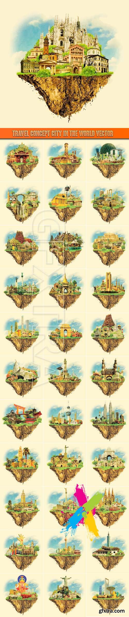 Travel Concept city in the world vector