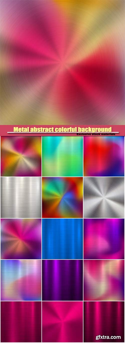 Metal abstract colorful background, gradient technology circular polished