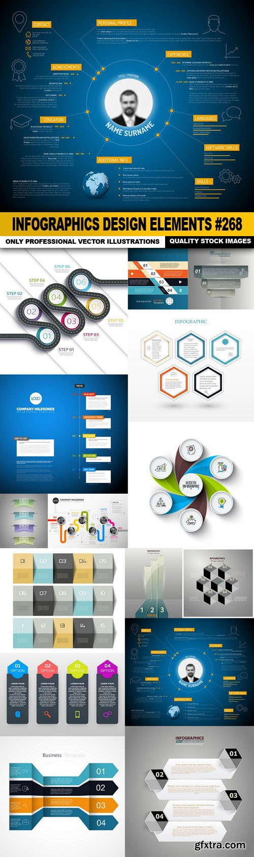 Infographics Design Elements #268 - 15 Vector