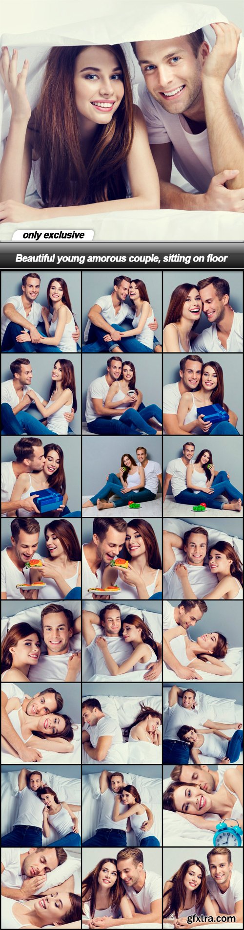 Beautiful young amorous couple, sitting on floor - 25 UHQ JPEG