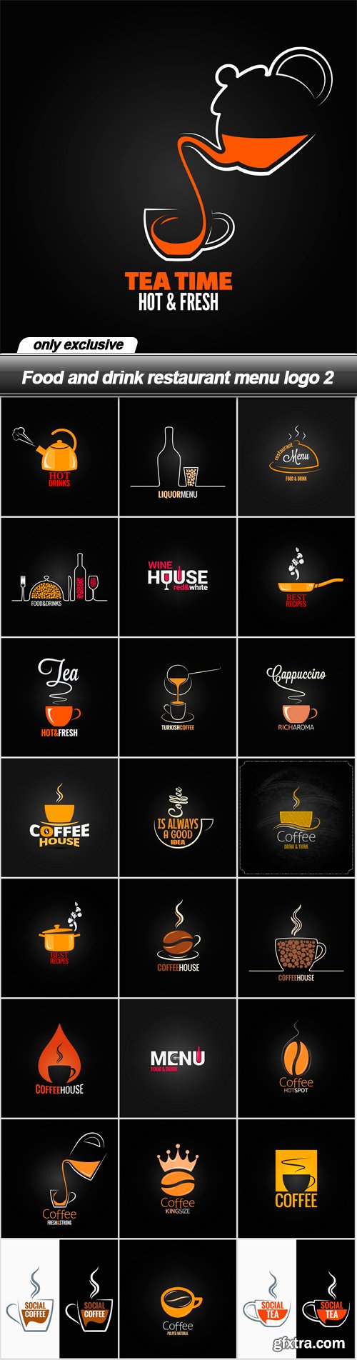 Food and drink restaurant menu logo 2 - 25 EPS