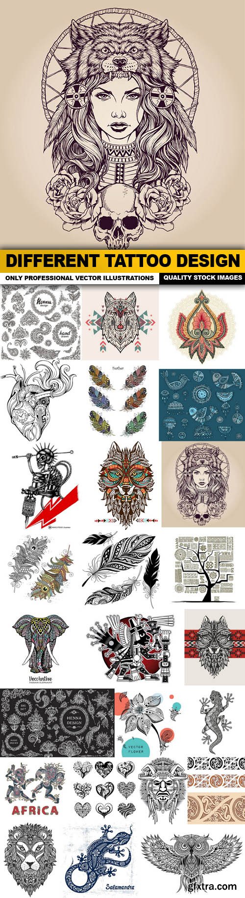 Different Tattoo Design - 25 Vector