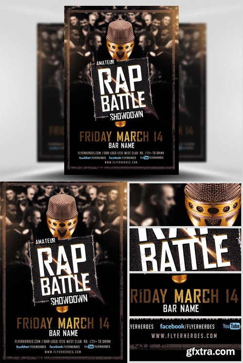 Rap Battle Showdown Flyer Template