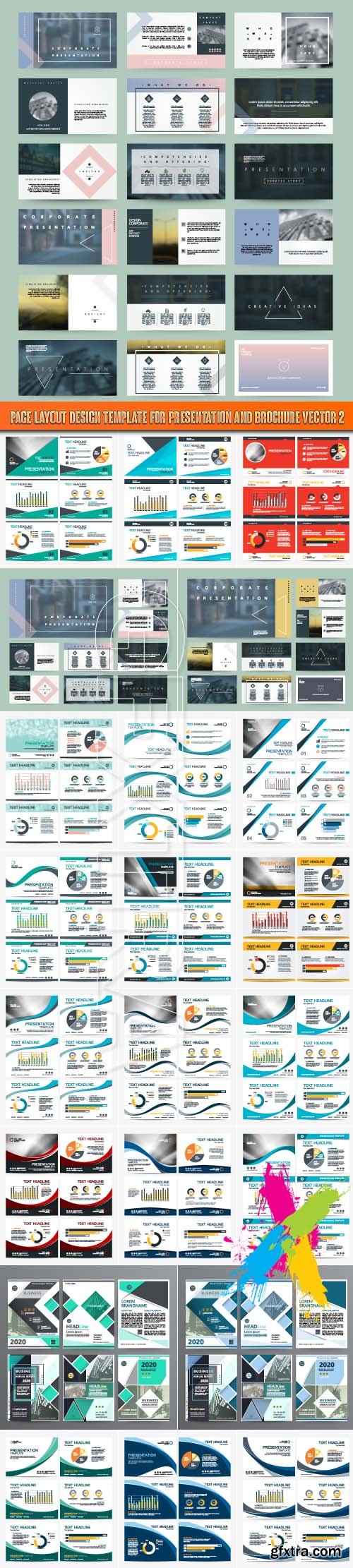 Page layout design template for presentation and brochure vector 2