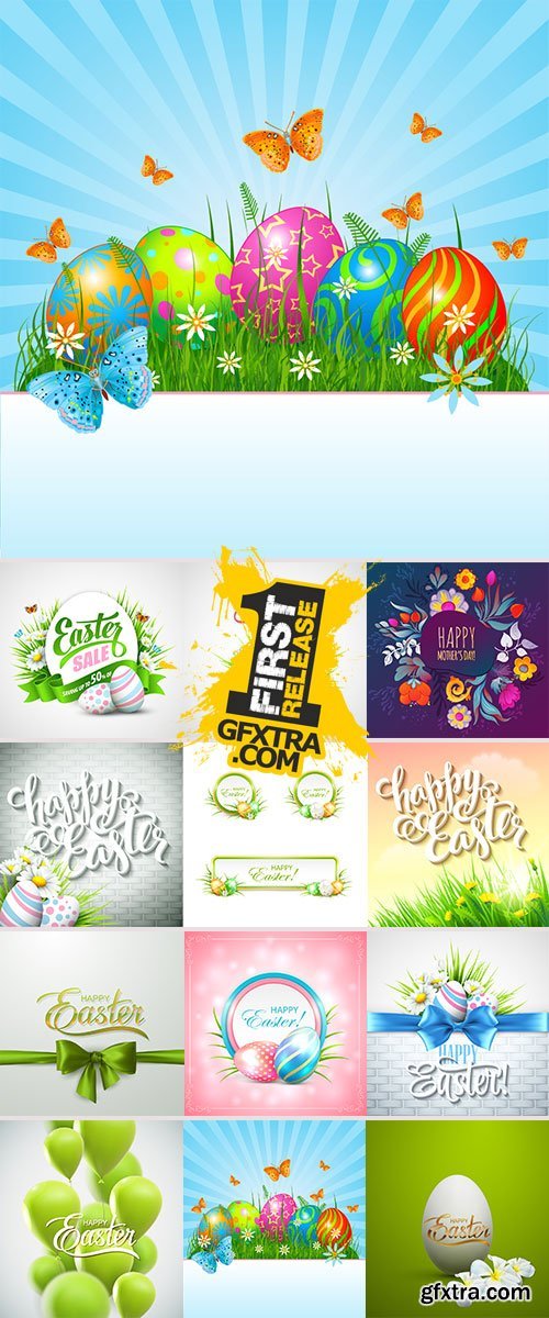 Stock happy easter label vector