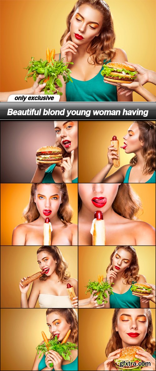 Beautiful blond young woman having - 8 UHQ JPEG