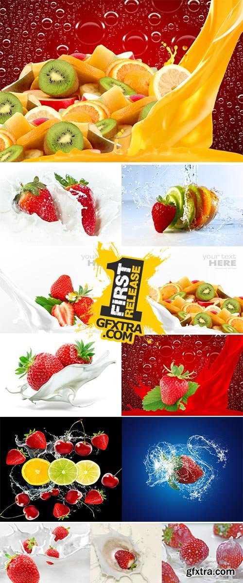 Stock Image Strawberry Splash