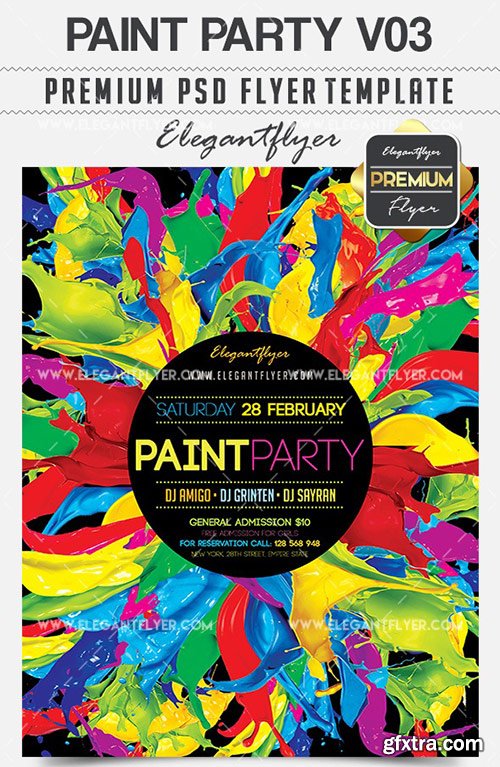 Paint Party V03 – Flyer PSD Template + Facebook Cover