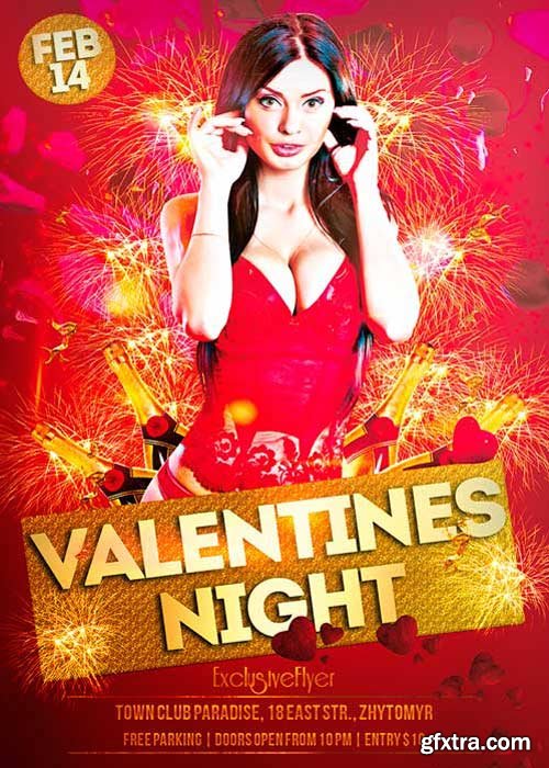 Valentines Exclusive Party Night V30 Club and Party Flyer PSD Template