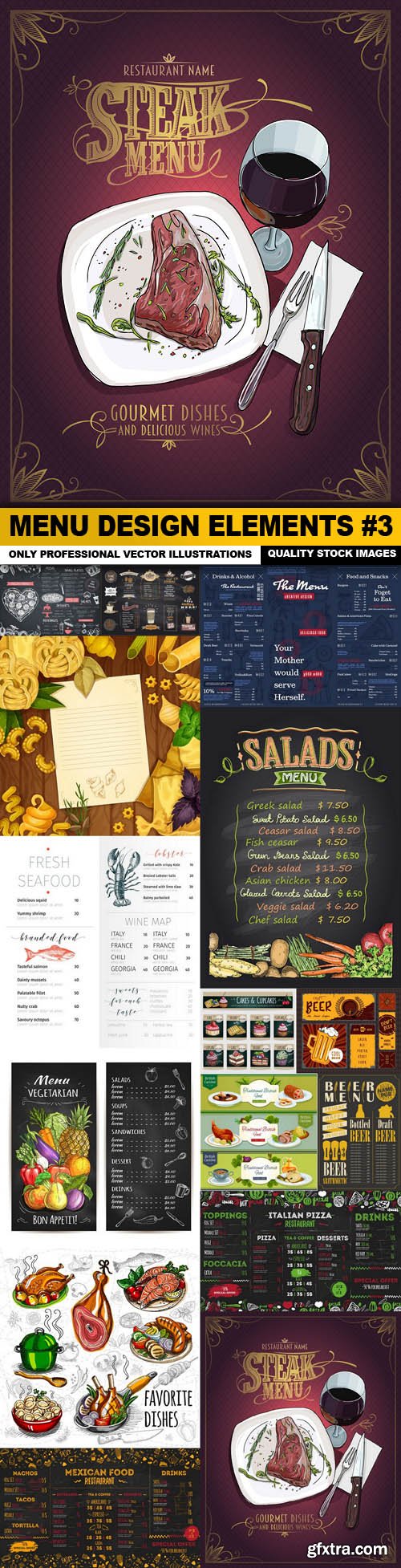 Menu Design Elements #3 - 15 Vector