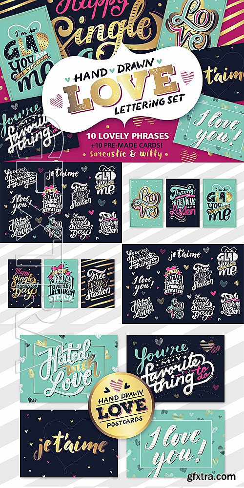 CM - Love lettering Valentines Cards 1170845