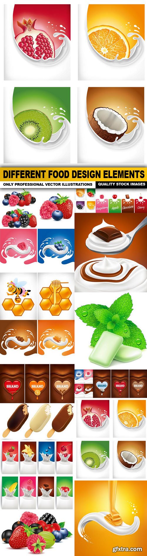 Different Food Design Elements - 16 Vector