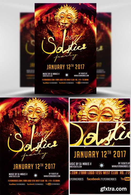 2017 Solstice Party Flyer Template