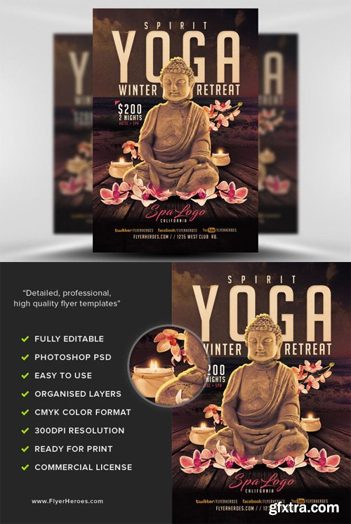 Yoga Winter Retreat Flyer Template