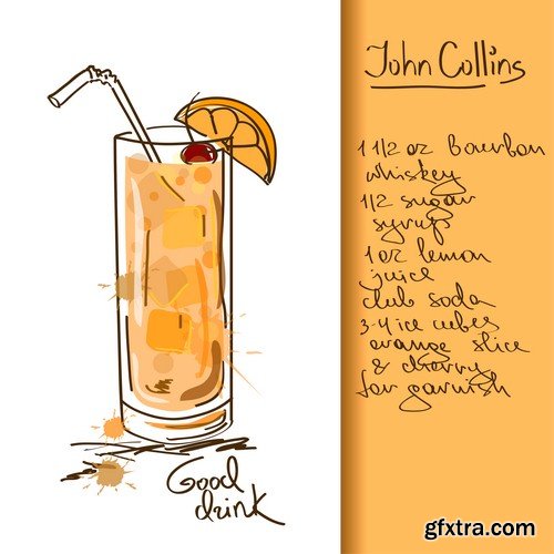 Cocktails illustration 6 - 5 EPS