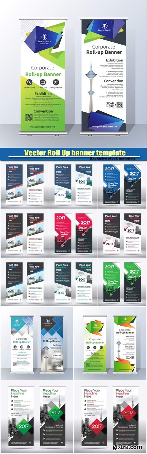 Vector Roll Up banner template design