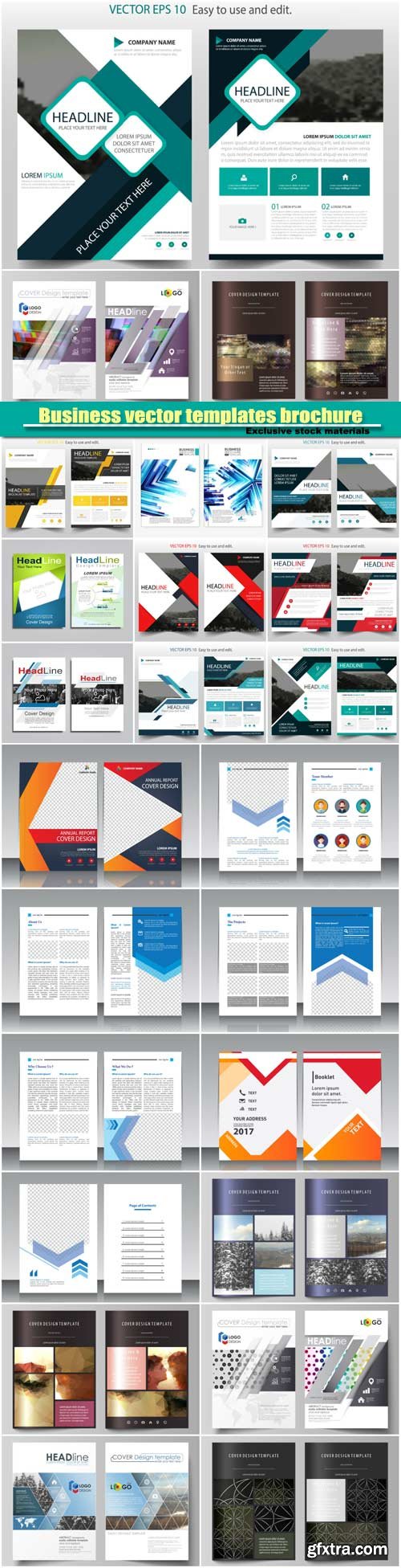 Business vector templates brochure, magazine, flyer, booklet or annual report