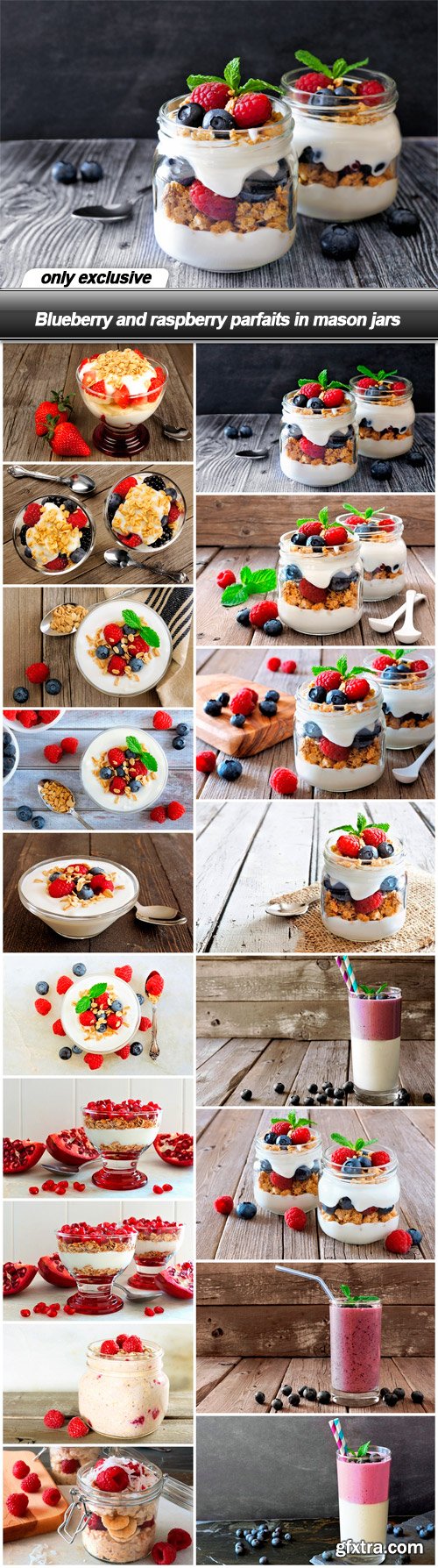 Blueberry and raspberry parfaits in mason jars - 18 UHQ JPEG