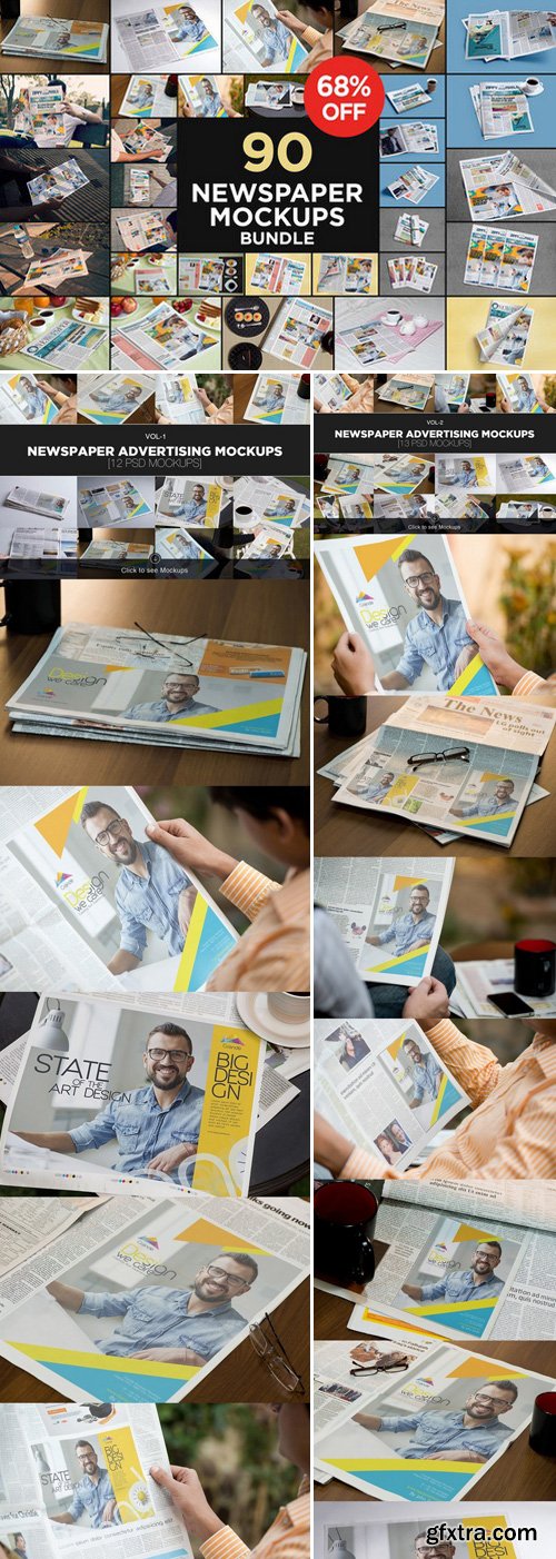 CM - Newspaper Advert. Mockups Bundle 429282