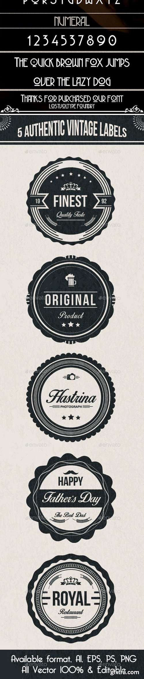 CM - Authentic Vintage Fonts Bundle 368567