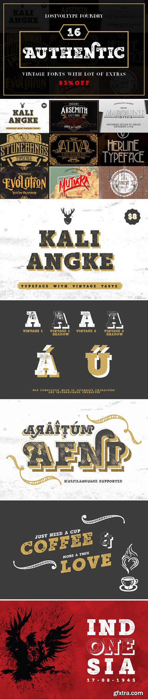 CM - Authentic Vintage Fonts Bundle 368567