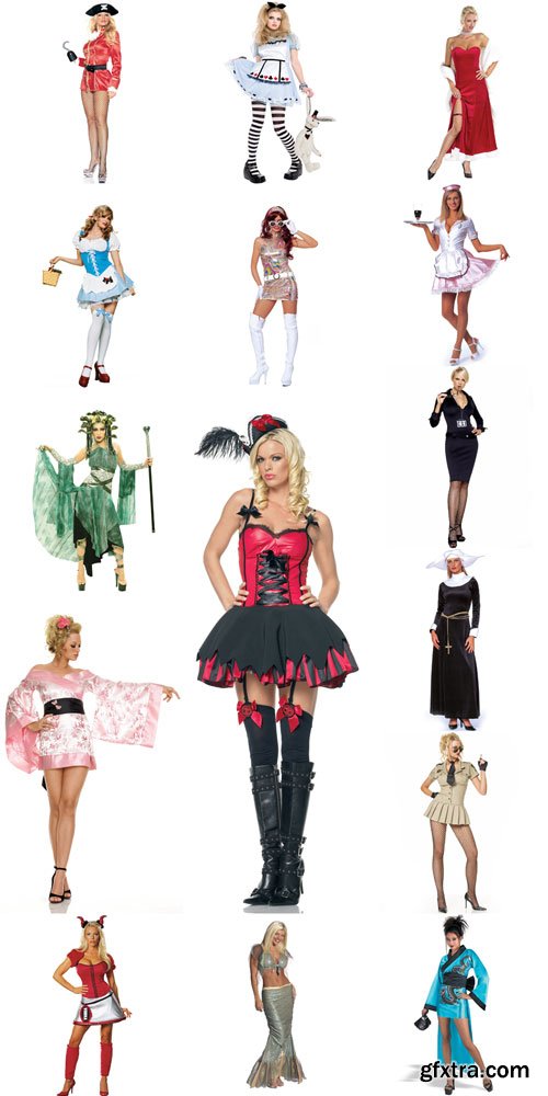 Clipart of Girls in costumes