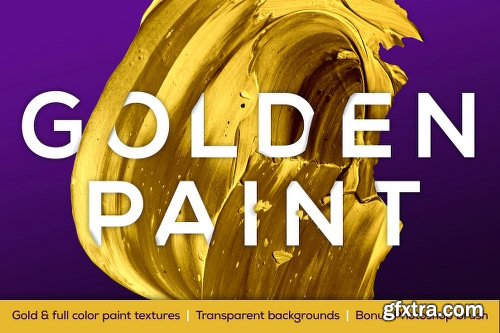 CreativeMarket Golden Paint—Transparent BG Textures 1151000