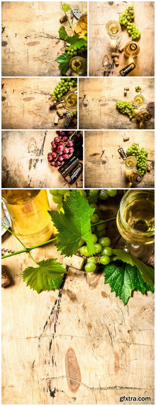 Food collage of red and white wine #2 7X JPEG