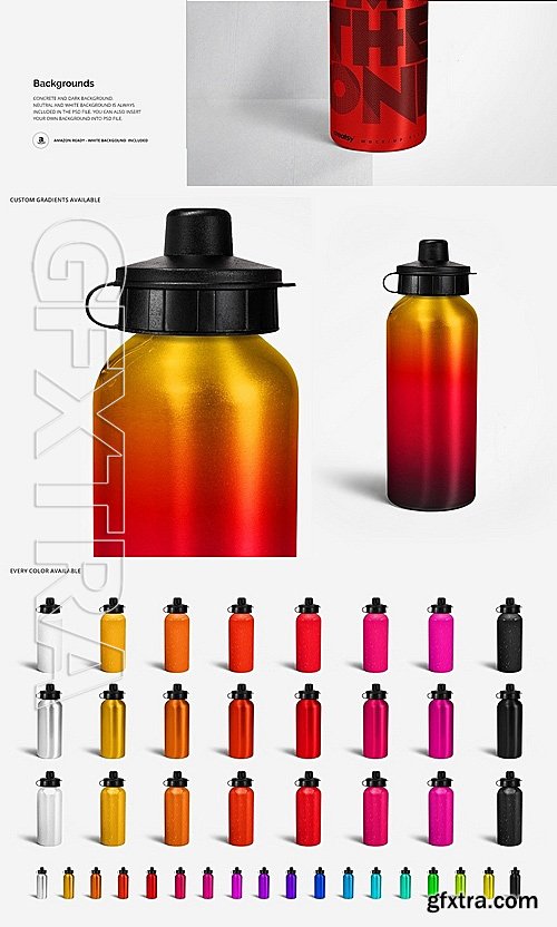 CM - Aluminium Water Bottle 2 Mockup Set 1161978