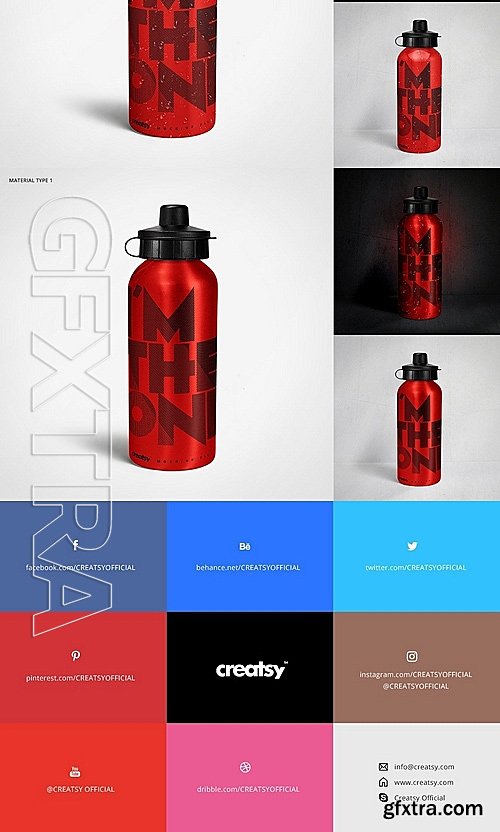 CM - Aluminium Water Bottle 2 Mockup Set 1161978