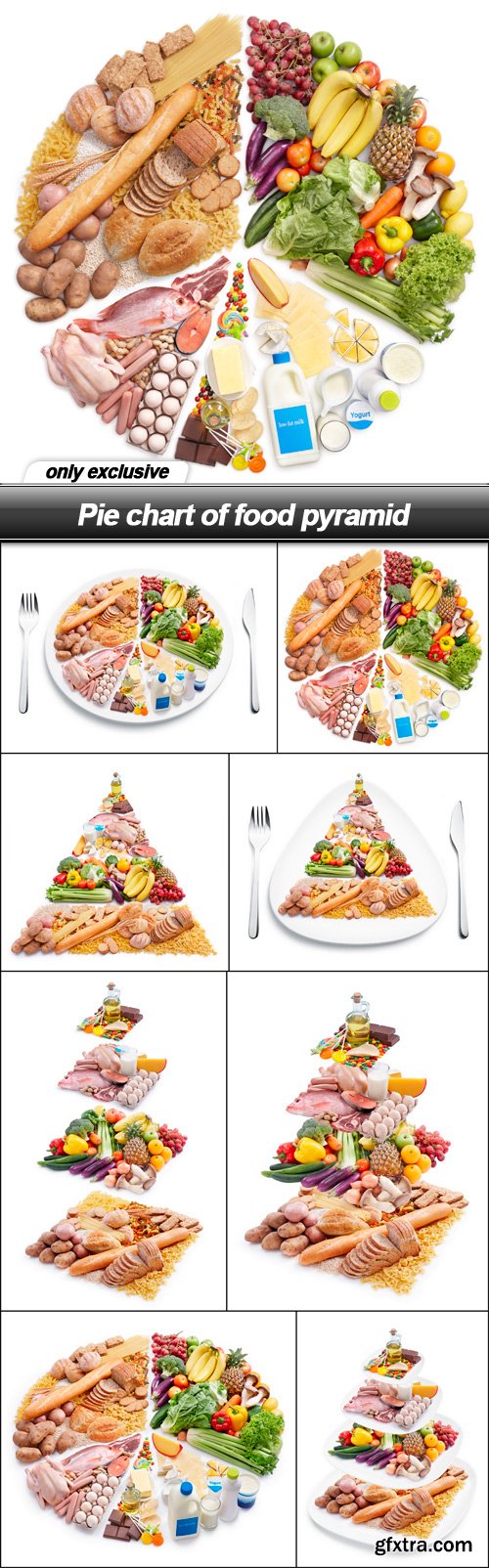 Pie chart of food pyramid - 8 UHQ JPEG