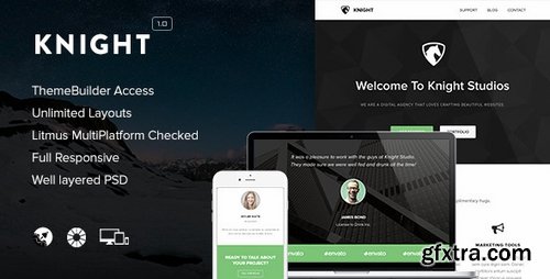 ThemeForest - Knight - Responsive Email + Themebuilder Access by RocketWay ThemeForest 9272748