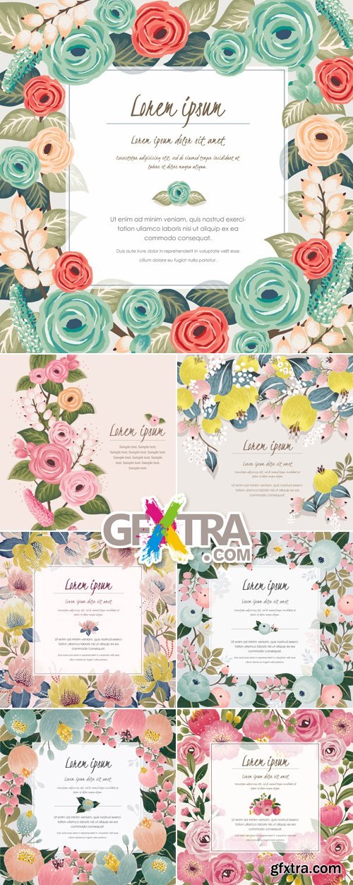 Vintage Floral Frames Vector 2