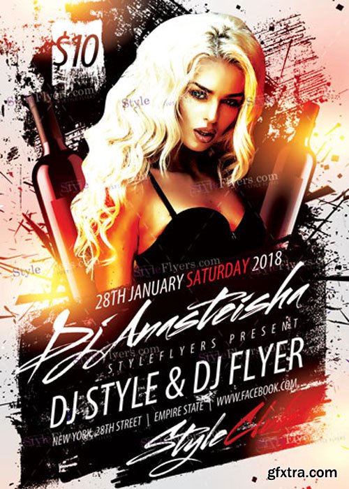 DJ Anasteisha PSD V13 Flyer Template