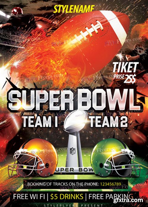 Super Bowl PSD V13 Flyer Template