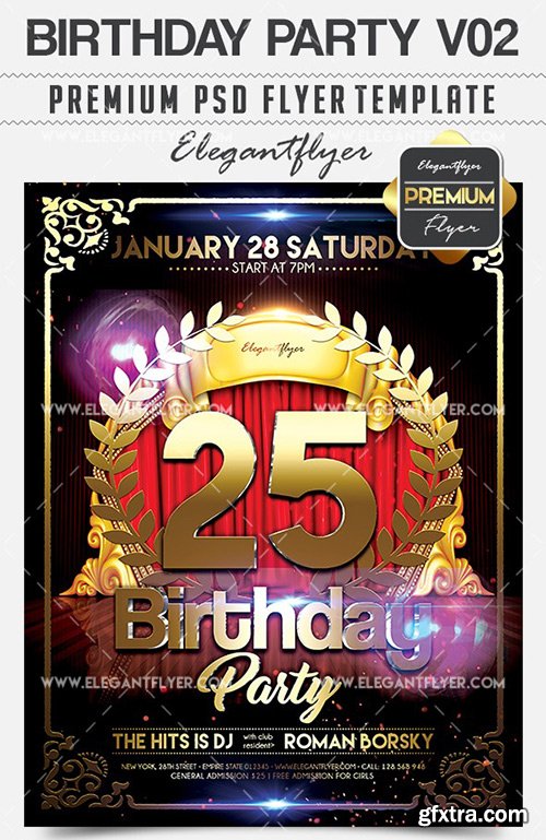 Birthday Party V02 – Flyer PSD Template + Facebook Cover