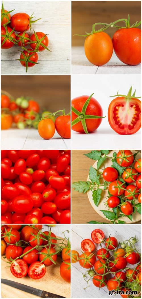 Fresh tomato on wooden background 8X JPEG