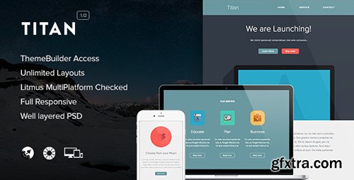 ThemeForest - Titan v1.0 - Responsive Email + Themebuilder Access - 7434062