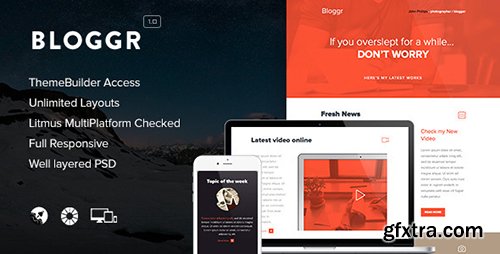 ThemeForest - Bloggr v1.0 - Responsive Email + Themebuilder Access - 7117996