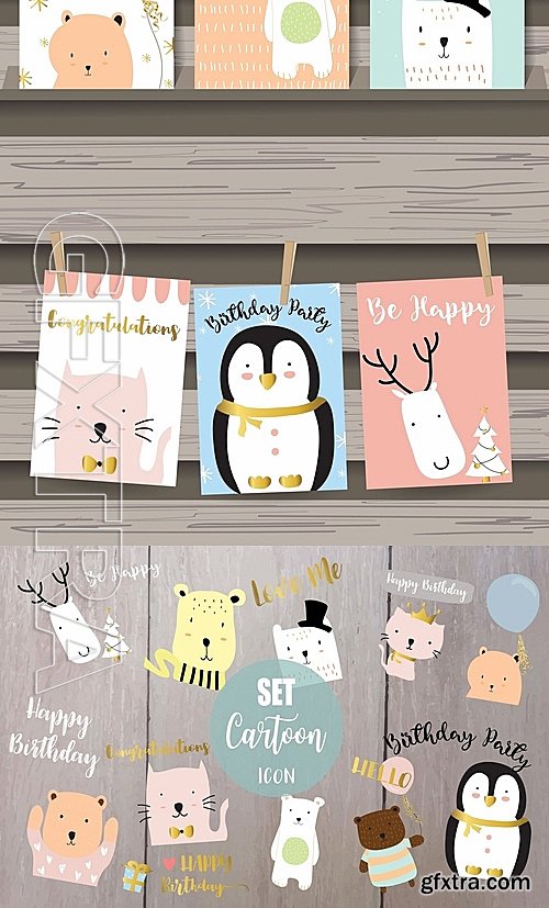 CM - 10 cute lovely design animal cards1# 1160247