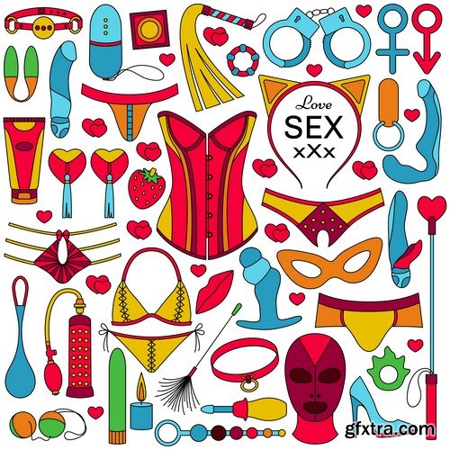 Sex icon set - 8 EPS