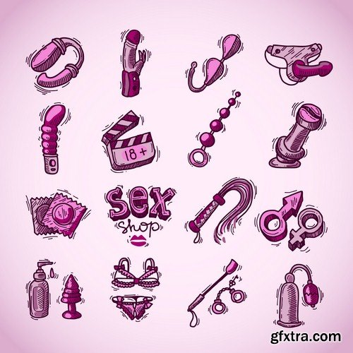 Sex icon set - 8 EPS