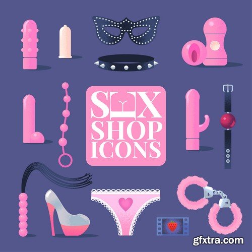 Sex icon set - 8 EPS