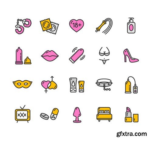 Sex icon set - 8 EPS