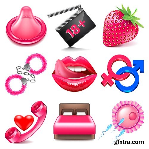 Sex icon set - 8 EPS