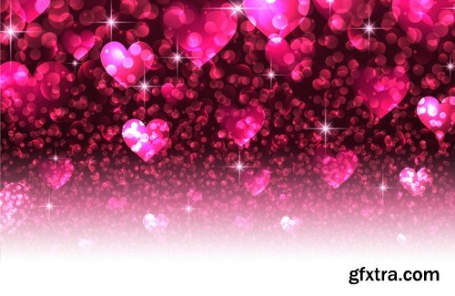 Backgrounds with hearts 1 - 6 EPS