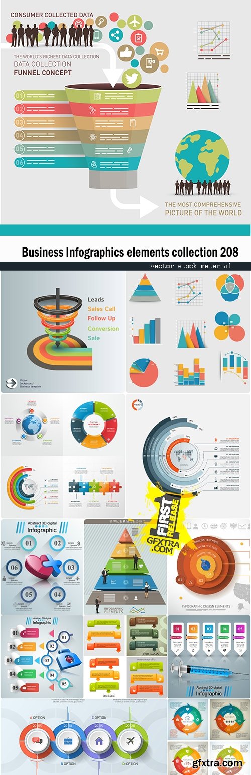 Business Infographics elements collection 208