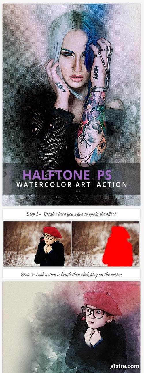 Halftone Watercolor Art | PS Action